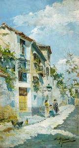MARIN SEVILLA Enrique 1870-1940,Calle de Granada con señoras y gallinas,Alcala ES 2017-10-04