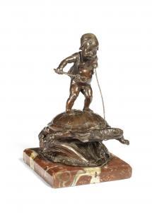 MARINAS ANICETO 1856-1953,boy riding a turtle holding a reign in one hand an,Bonhams GB 2012-12-13