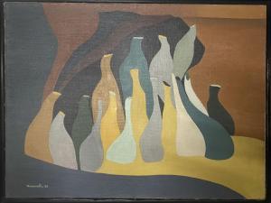 MARINELLI Mario 1906-1989,Composition aux bouteilles : Scoperta a Tarquinia,1956,Digard 2024-02-20