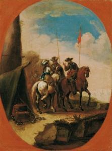 MARINI Antonio Maria 1668-1725,Accampamento militare con cavalieri,Finarte IT 2006-05-21