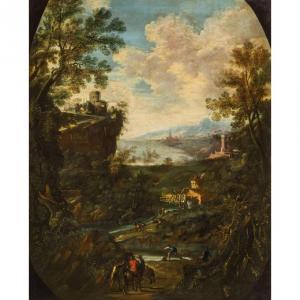 MARINI Antonio 1788-1861,Paesaggio lacustre con ponte e cavalieri,Wannenes Art Auctions 2017-03-08