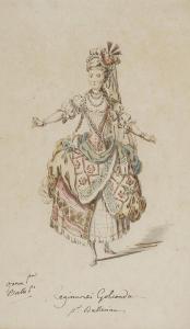 MARINI Leonardo 1730-1797,Projet de costume pour Sophie Arnoult dans Aline R,1766,Ader FR 2017-11-10
