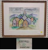 MARINKO George J 1908-1990,cityscape with church in center,Winter Associates US 2007-08-06