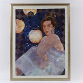 Marino Marialuisa 1945,portrait of a woman with Chinese lanterns,Ripley Auctions US 2017-09-30