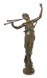 MARIOTON Eugene 1857-1933,Femme jouant de la double flute,Hindman US 2019-02-27