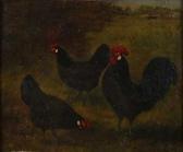 MARIS Frits, Ferdinand J 1873-1935,Two chickens and rooster,Twents Veilinghuis NL 2019-04-05