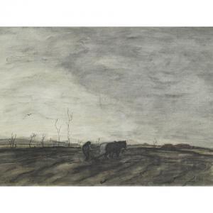 Maris Jacob 1837-1899,FARMER AND TEAM PLOUGHING THE FIELD,Waddington's CA 2011-12-13