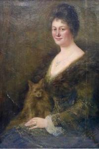 MARIS Simon Wzn 1873-1935,Portret van Elisabeth Pijl met haar hond,1917,Venduehuis NL 2021-07-04