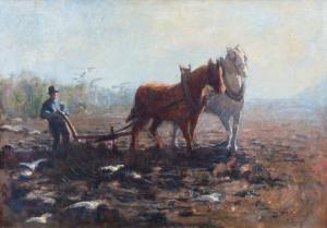 MARIS Willem Matthijs 1872-1929,Een boer met ploegpaarden,Venduehuis NL 2021-02-28
