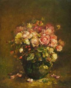 MARISSAL CALBERG Andree 1903-1986,Vase fleuri de roses,Horta BE 2015-03-16