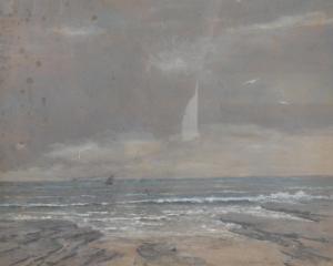 MARKHAM JOHN HATTON 1882-1961,A coastal scene with distant sailing bo,Fieldings Auctioneers Limited 2014-07-05