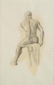 MARKIEVICZ Constance 1868-1927,Seated Male Figure,Morgan O'Driscoll IE 2024-11-25