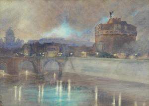 MARKINO Yoshio 1874-1956,A view of Castel Sant'Angelo across the Tiber with,Bonhams GB 2019-02-06