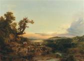 MARKO Karl I,Evening landscape in Tuscany with Italian farmers,1858,Palais Dorotheum 2018-04-25