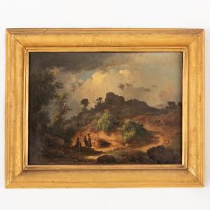 MARKO Karl II,Paesaggio di campagna con tre contadini,1862,Wannenes Art Auctions 2023-05-25