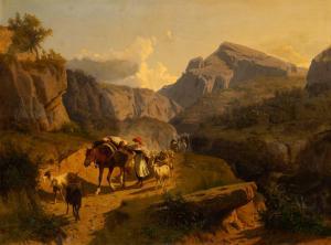 MARKOS Andras 1824-1895,Figures on a Mountain Road,1870,William Doyle US 2023-10-19