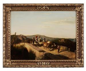 MARKOS Andras,Italian Campagna scene with Figures Crossing a Bri,1872,Brunk Auctions 2013-09-21