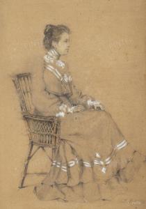 MARKOS Andras 1824-1895,Lady In Chair,1888,Pinter HU 2024-02-28
