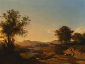 MARKOS Andras 1824-1895,Romantic Landscape With Figures,1852,Pinter HU 2024-04-07