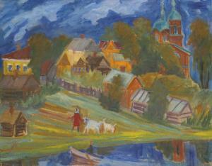 MARKOVNA MAGARIL EUGENIA 1902-1987,LANDSCAPE WITH GOATS,1924,Sotheby's GB 2016-06-07