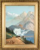 MARLATT Wilson 1837-1911,Locomotive through the Rocky Mountains,Cottone US 2016-11-12