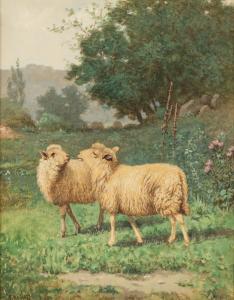 MARLATT Wilson 1837-1911,Sheep in Pasture,Cottone US 2021-05-07