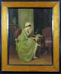 MARLET Laurent Jules,Femme à la robe verte,1864,Audap-Mirabaud FR 2014-04-29