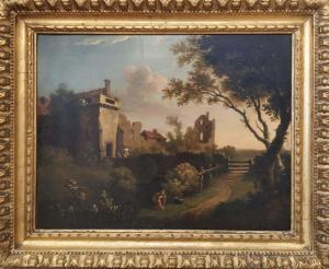 MARLOW William 1740-1813,View of a Fortified Manor House,Lots Road Auctions GB 2022-10-02