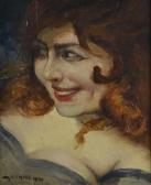 MARNEFFE Ernest 1866-1921,Portrait de jeune femme,Hotel Des Ventes Mosan BE 2014-10-22
