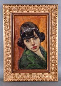 MARNEFFE Ernest 1866-1921,Portrait de jeune femme,Legros BE 2023-02-09