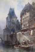 MARNY Paul 1829-1914,Boats in a Continental town,Woolley & Wallis GB 2014-03-19