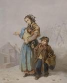 MAROHN J,Mother and children in winter,Gorringes GB 2021-08-09