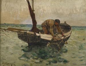 MARONIEZ Georges Philibert 1865-1933,La pêche au casier,Etienne de Baecque FR 2023-12-01