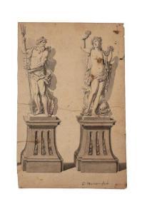 MAROT Daniel I 1663-1752,Etude de deux sculptures : Neptune et Vénus,Artprecium FR 2020-04-27