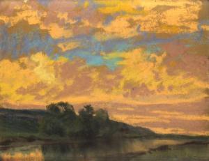 MAROTHI Jeno 1871-1945,Waterfront Landscape,Pinter HU 2022-01-16