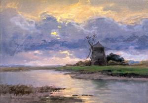 MAROTHI Jeno 1871-1945,Windmill in impending storm,Nagyhazi galeria HU 2021-11-28