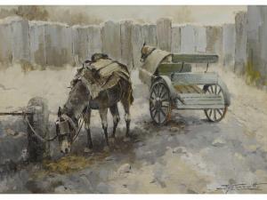 MAROTTO Ulderico 1890-1967,Paesaggio con carro e cavallo,Sesart's IT 2015-07-14