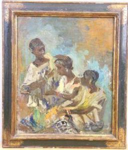 MARQUEZANE Juanita 1868-1931,Trois femmes au marché,Art Valorem FR 2021-05-10