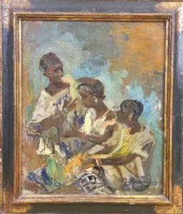 MARQUEZANE Juanita 1868-1931,Trois femmes au marché,Art Valorem FR 2021-07-06