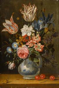 MARREL Jacob 1614-1681,Still life with tulips, an iris, a rose, morning g,1657,Sotheby's 2022-12-08