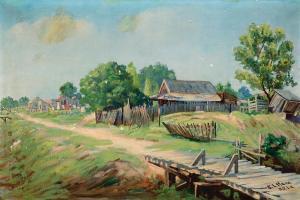 MARS Peter 1874-1949,Settlement along the Levee,Neal Auction Company US 2019-09-14