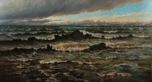 MARSAC Paul 1865-1926,Scène de mer agitée,1925,Rieunier FR 2019-04-10