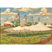 MARSH Anne Steele 1901-1995,Raising the Tent,1935,Rago Arts and Auction Center US 2014-11-15