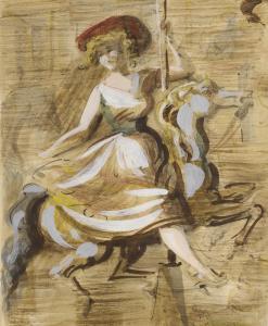 MARSH Reginald 1898-1954,GIRL ON CAROUSEL,Sotheby's GB 2019-03-06