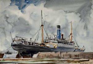 MARSH Reginald 1898-1954,Ships at Dock,1928,Christie's GB 2010-12-01