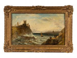MARSHALL Charles 1809-1890,Seascape with Castle Ruins,1865,Hindman US 2023-07-12