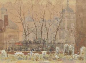 MARSHALL Herbert Menzies 1841-1913,Churchyard, Westminster,Gilding's GB 2013-02-26