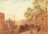MARSHALL Herbert Menzies 1841-1913,London street scene with Nelson's Column,Keys GB 2018-03-22