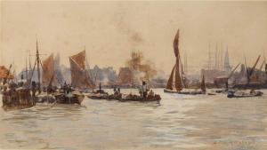 MARSHALL Herbert Menzies 1841-1913,Shipping in the pool of London,1895,Mallams GB 2023-10-18