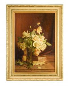 MARSHALL John Fitz 1859-1932,A still life of white roses in a glass vase,Cheffins GB 2021-12-08
